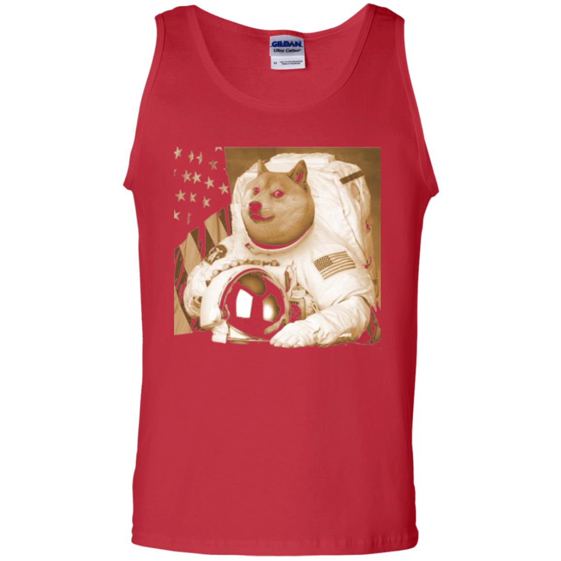 Astronomy T-shirt Dogecoin Moon Astronaut Crypto Red