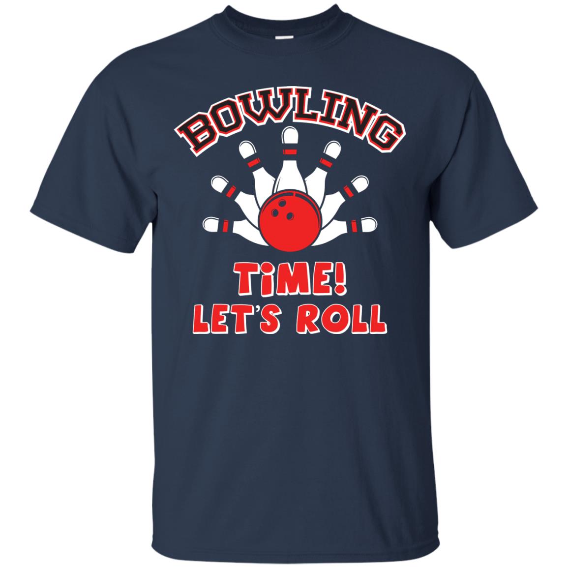 Bowling Lover T-shirt Time Let’s Roll Navy