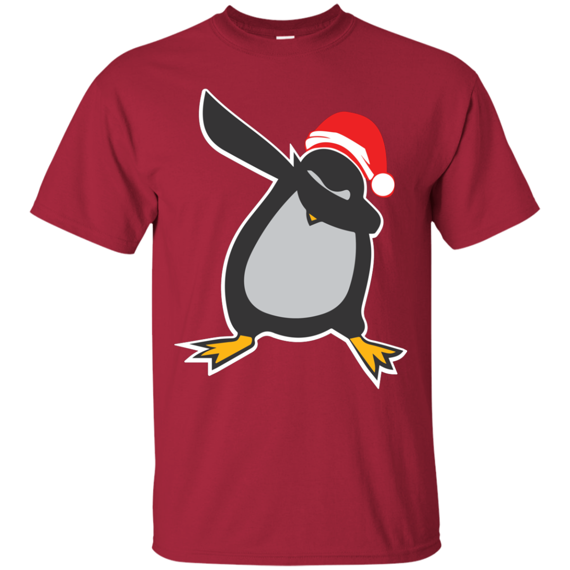 Christmas T-Shirt Dabbing Penguin Cardinal