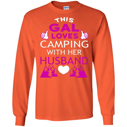 This Gal Loves Camping With Her Husband Wife Shirt Orange
