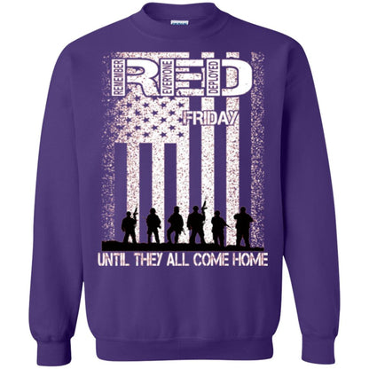 Red Friday Military T-shirt Untill They All Come Home Purple
