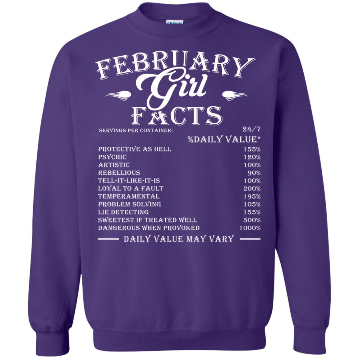 February Girl Facts Facts T-shirt Purple