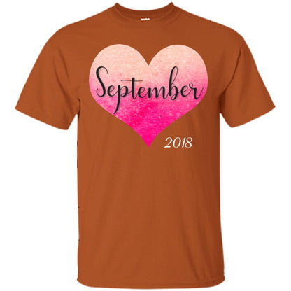 Pregnancy Reveal Announcement Party September 2018 Shirt Texas Orange