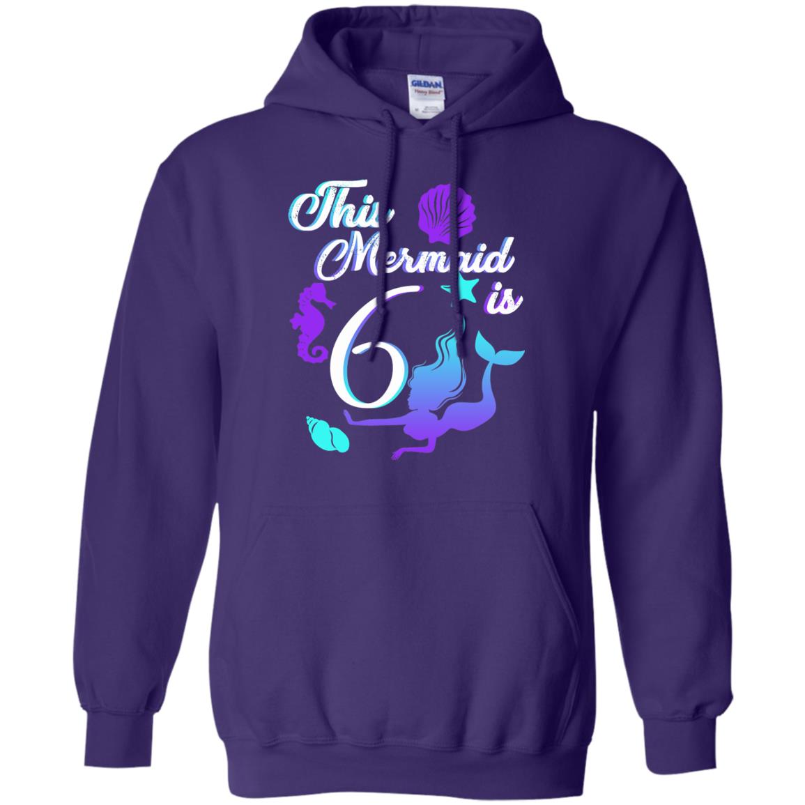 6th Birthday Shirt This Mermaid Is 6 Purple