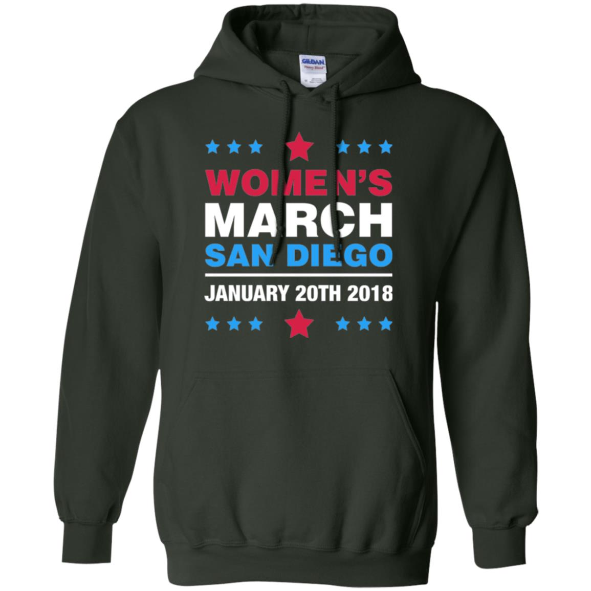 Women's March San Diego January 20th 2018 Protest Women's Right T-shirt Forest Green