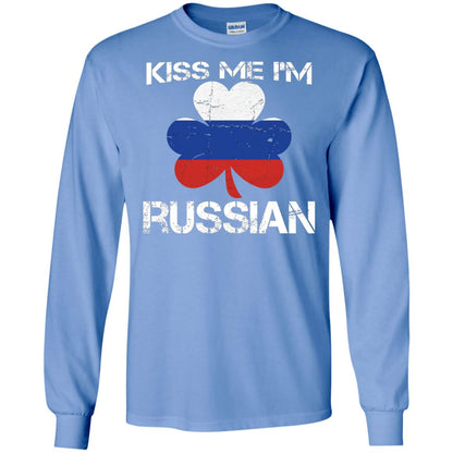 Kiss Me Russian Distressed St. Patrick_s Day 2018 T-shirt Carolina Blue