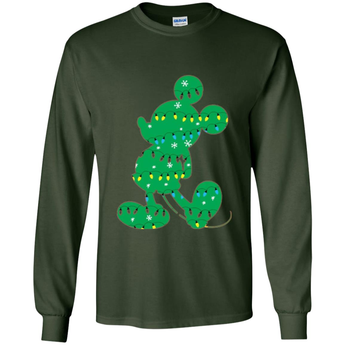 Disney Mickey Mouse Christmas Lights T-shirt Forest Green