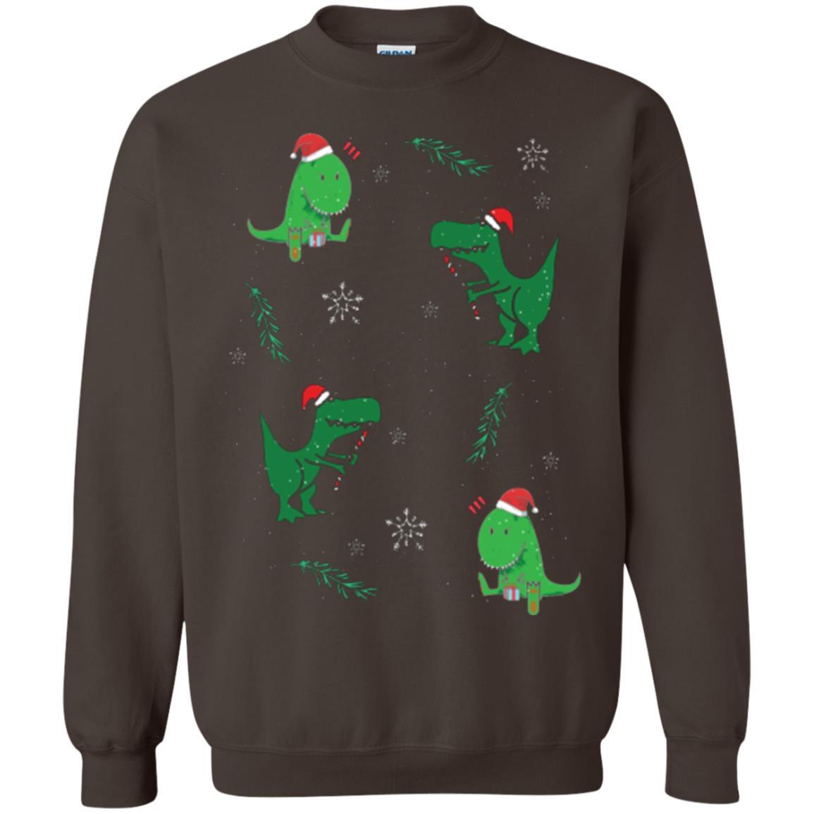 Funny Christmas T-shirt Merry Christmas Dinosaur Dark Chocolate