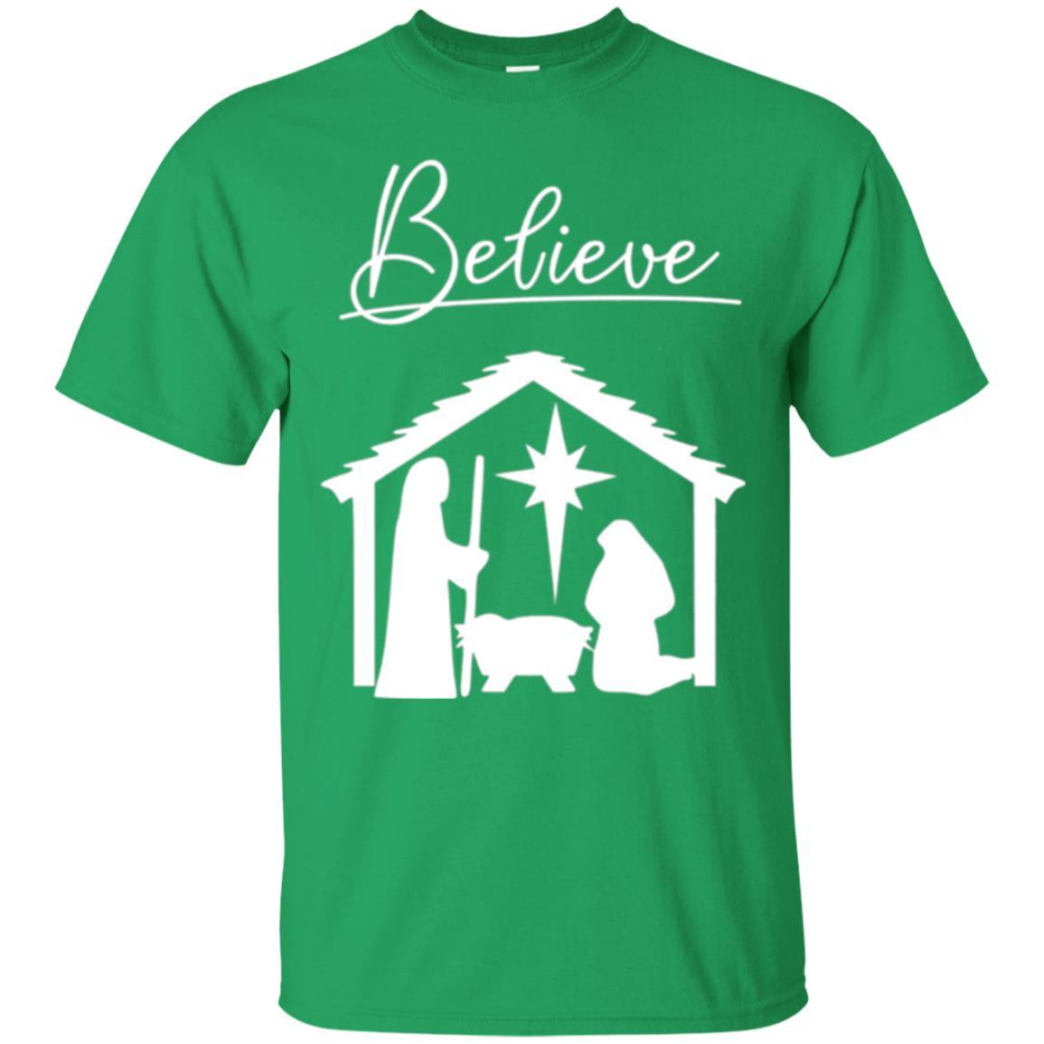 Christian Christmas T-shirt Believe Jesus Celebrate Irish Green