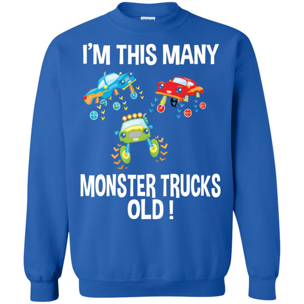 Birthday 3th Shirt Im This Many Monster Trucks Old Royal