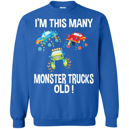 Birthday 3th Shirt Im This Many Monster Trucks Old Royal