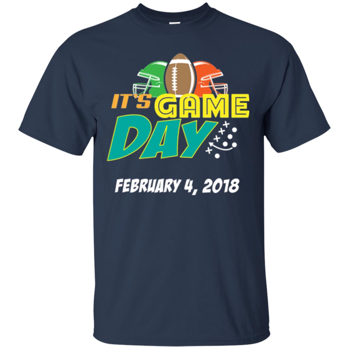 Football Lover T-shirt It_s Game Day February 4 2018 T-shirt Navy