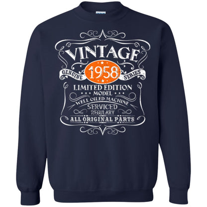 Vintage 60th Birthday T-shirt 1958 All Original Parts Navy