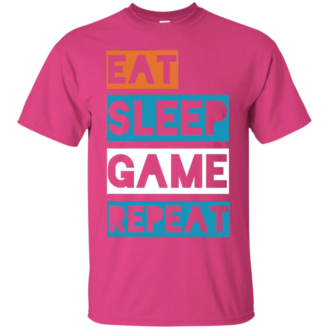 Eat Sleep Game Repeat Video Gamer Player T-shirt Heliconia