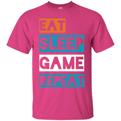 Eat Sleep Game Repeat Video Gamer Player T-shirt Heliconia