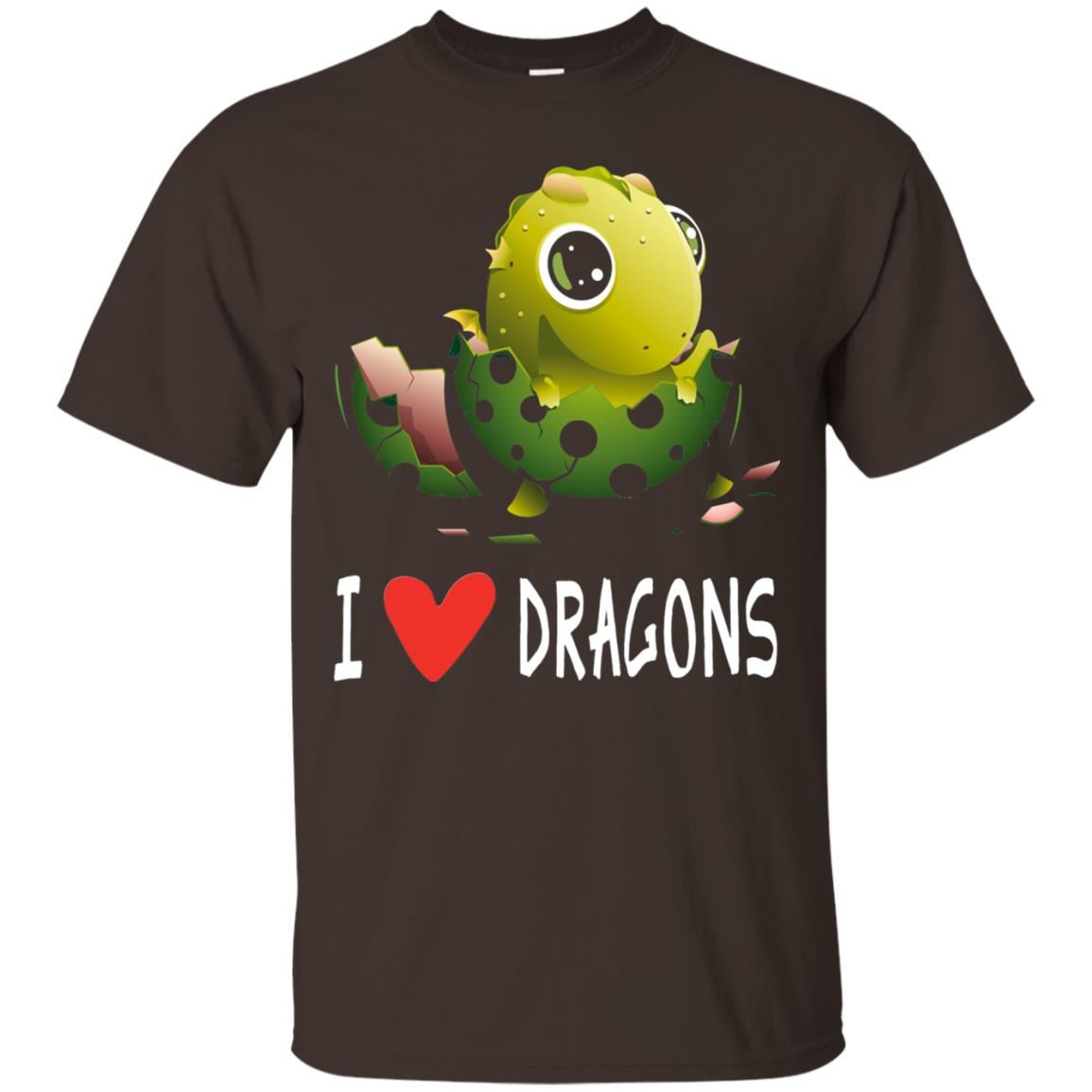 I Love Dragons Baby Dragon Lover Shirt Dark Chocolate