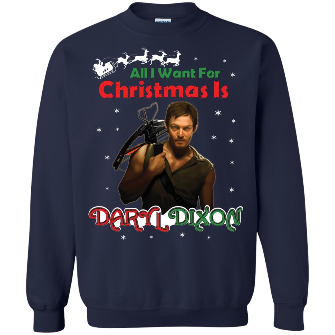 All I Want For Christmas Is Daryl Dixon Shirt Navy