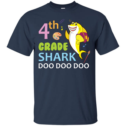 4th Grade Shark Doo Doo Doo Back To School T-shirt Navy