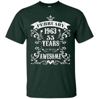 55th Birthday Shirt Awesome Born In February 1963 55 Years Of Being Awesome Forest