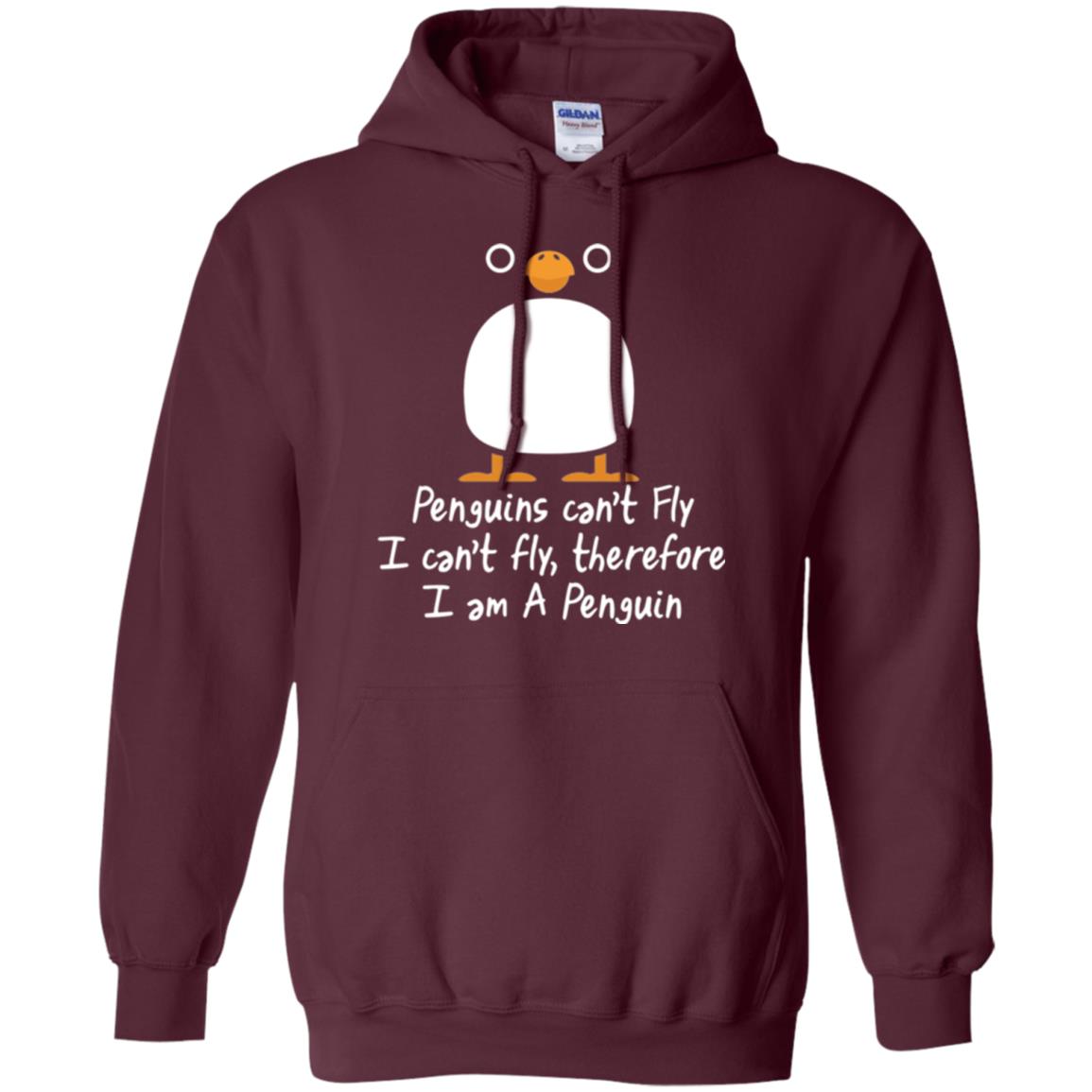 Penguin T-shirt I Can_t Fly Maroon