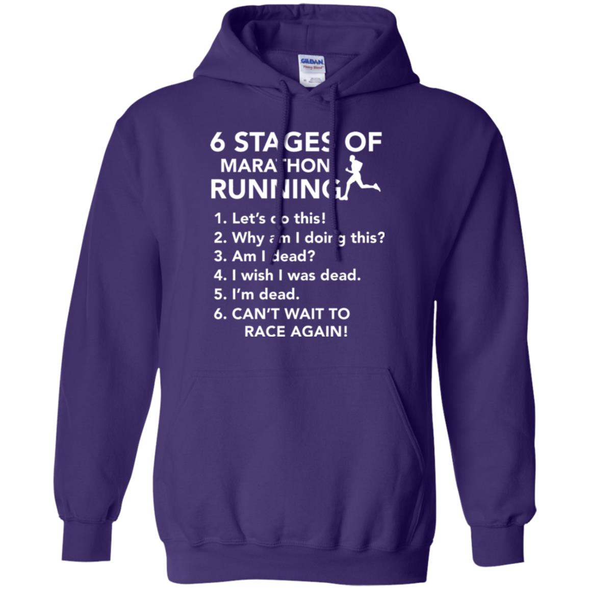 Runner T-shirt 6 Stages Of Marathon Running Purple