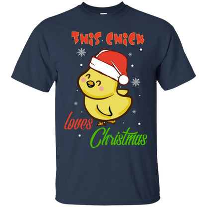 This Chicks Loves Christmas X-mas Gift Shirt Navy