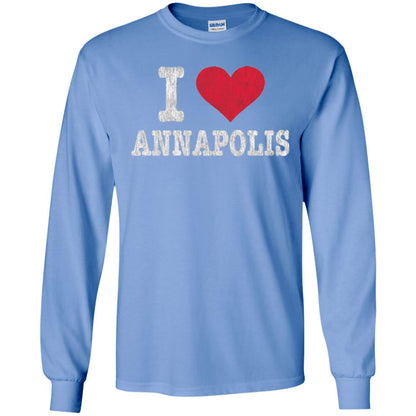 Distressed Retro I Love Annapolis T-shirt Carolina Blue