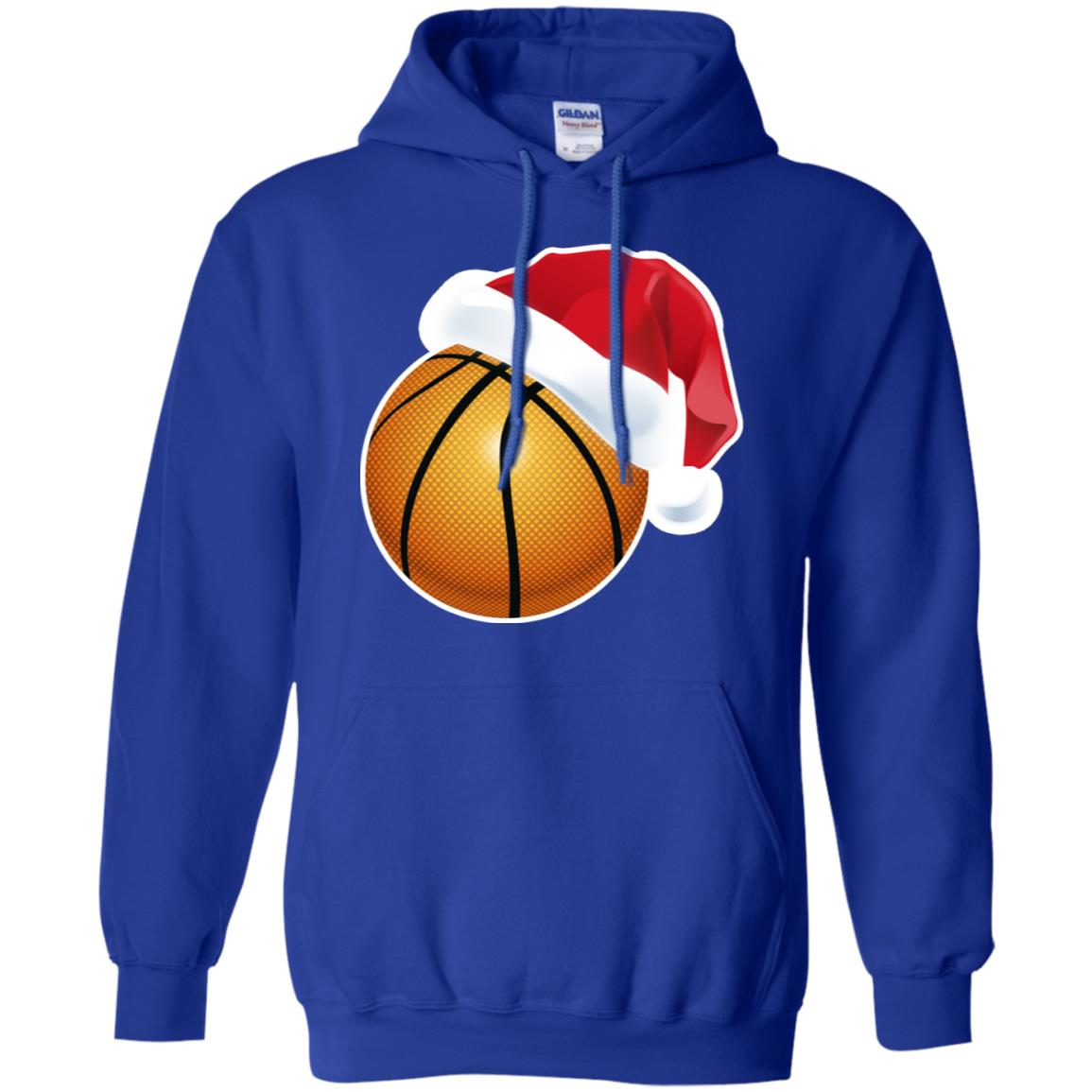 Basketball With Santa Claus Hat X-mas Shirt For Basketball Lovers Royal