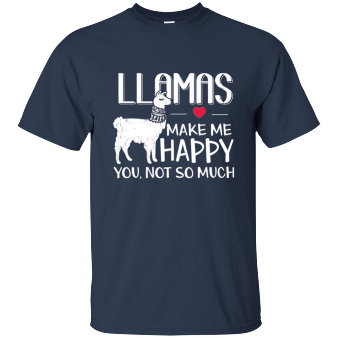 Llamas Make Me Happy You Not So Much T-shirt Navy