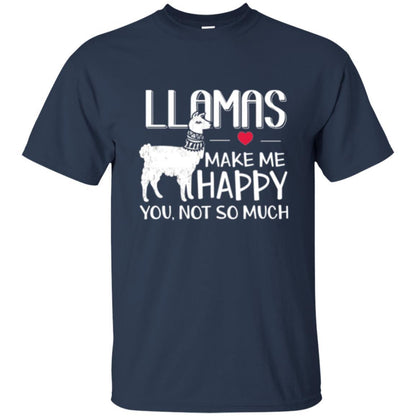 Llamas Make Me Happy You Not So Much T-shirt Navy