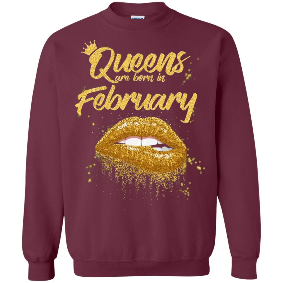Black Women T-shirt Queens Are Born In February Birthday Maroon