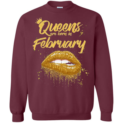 Black Women T-shirt Queens Are Born In February Birthday Maroon