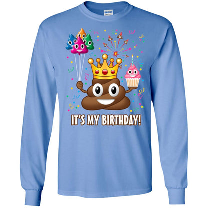 Poop Emoji T-shirt It_s My Birthday Carolina Blue