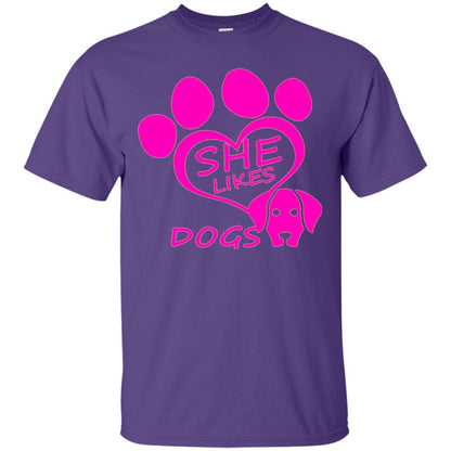 Dog Lovers Shirt She Likes Dogs Purple