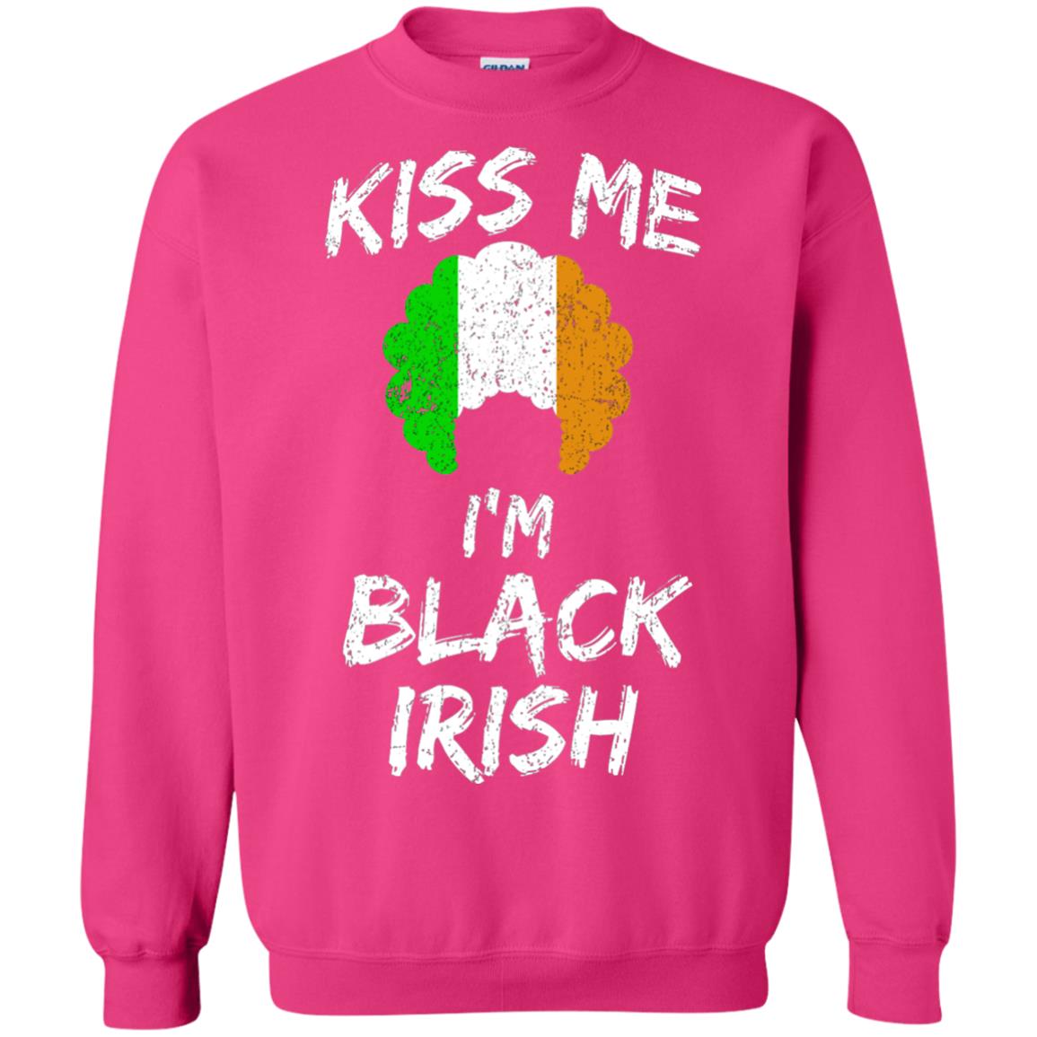 Kiss Me I_m Black Irish Funny St Patrick_s Day T-shirt Heliconia