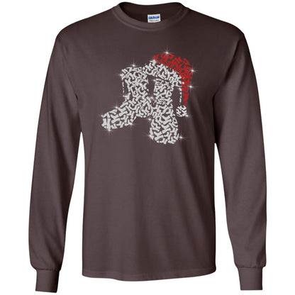 Veteran Boot With Santa Hat Merry Christmas Gift Shirt For Mens Womens Dark Chocolate