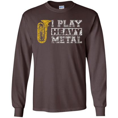 Tuba T-shirt I Play Heavy Metal Dark Chocolate