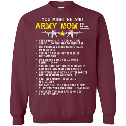 Veteran T-shirt You Might Be An Army Mom If Maroon