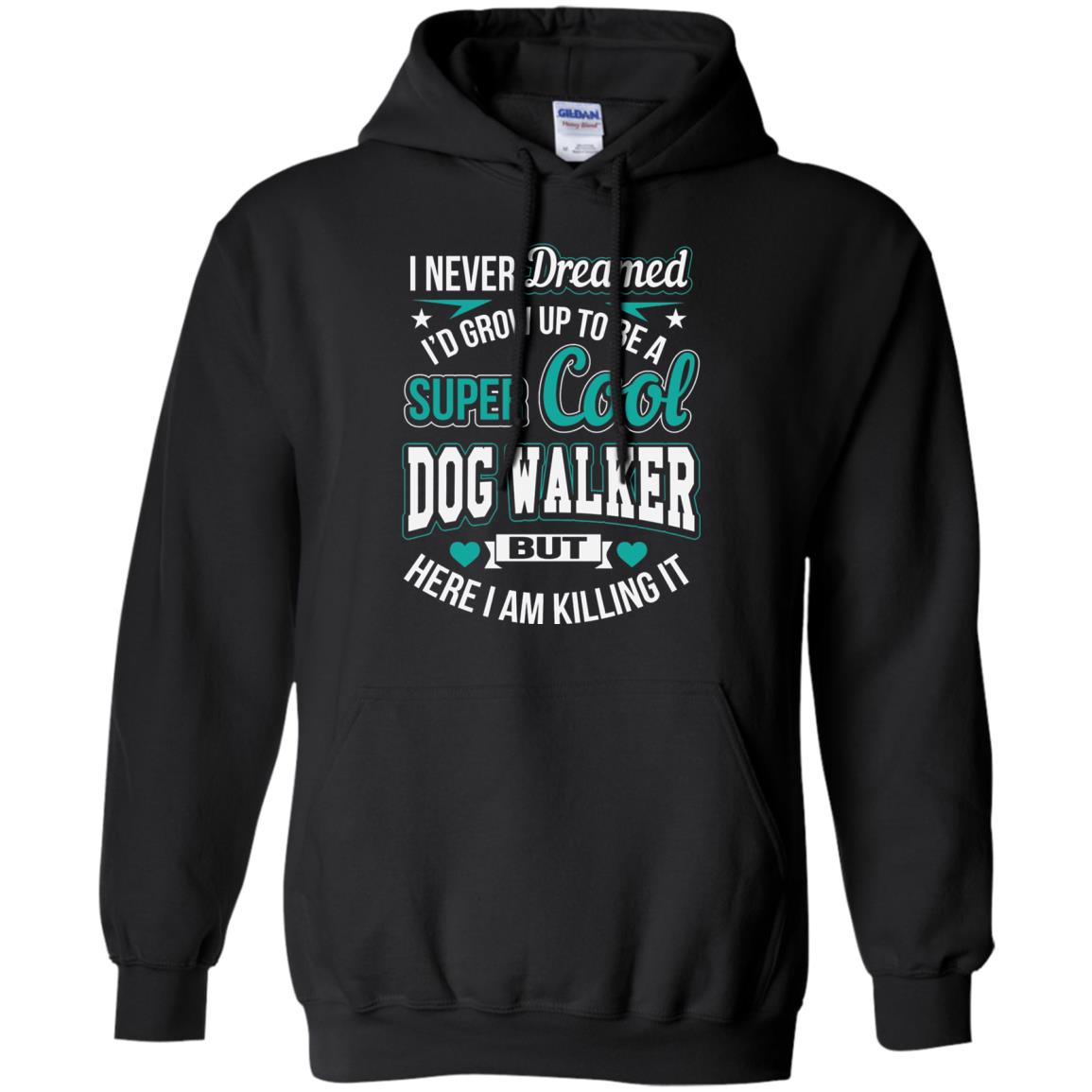 Funny Dog Walker T-shirt Super Cool Dog Walker Black