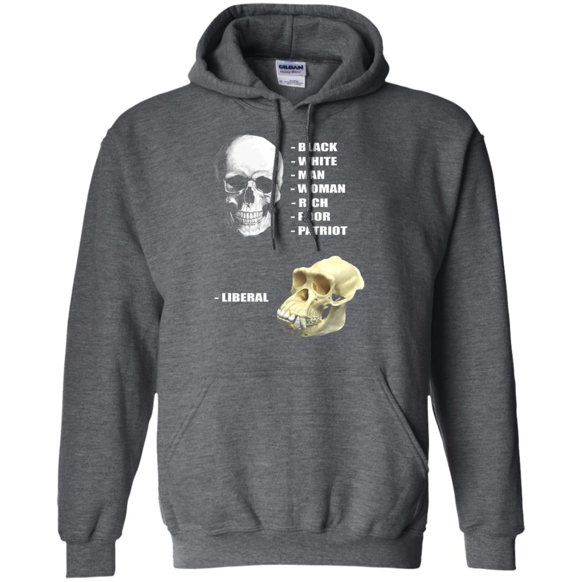Funny Cool Skulls T-shirt Modern America Patriot Liberal Dark Heather