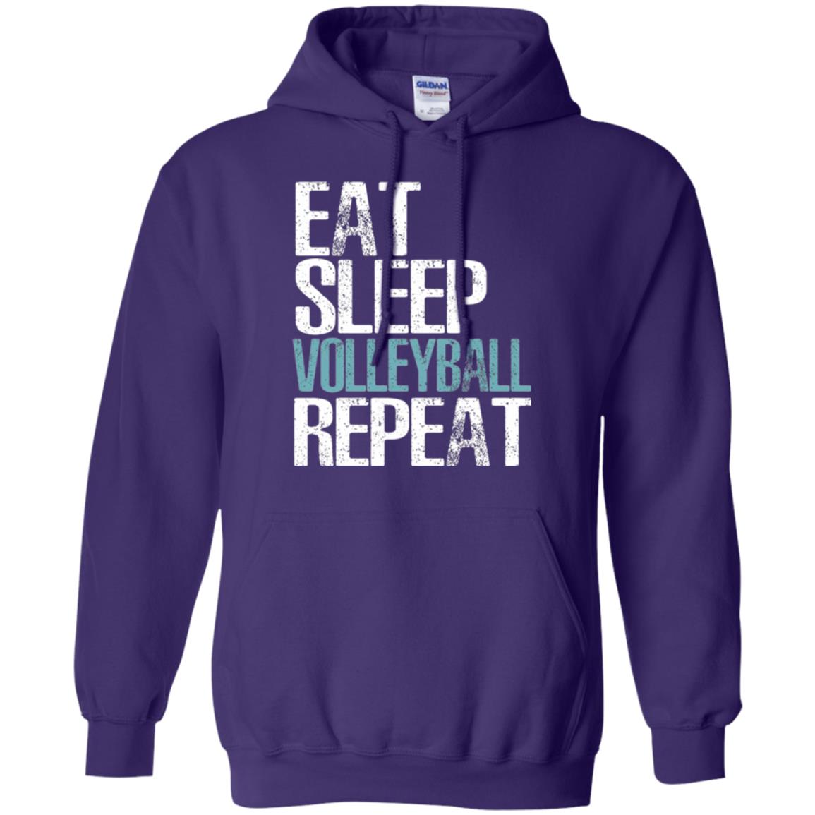 Volleyball T-shirt Eat Sleep Volleyball Repeat Purple