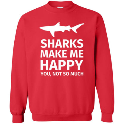 Shark Lover T-shirt Sharks Make Me Happy You Not So Much Red