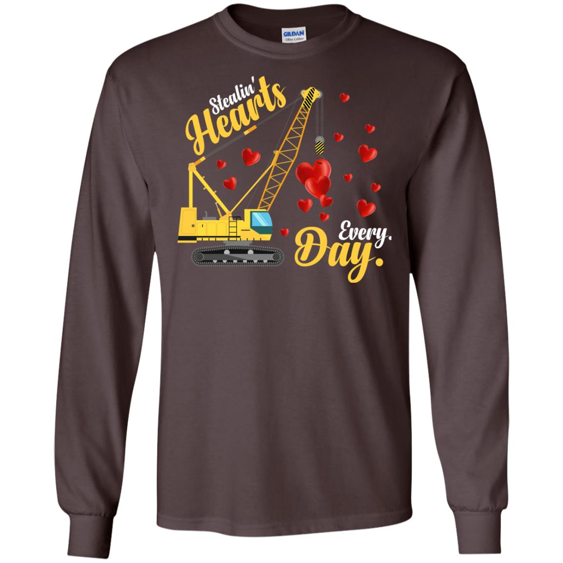 Valentines Day T-shirt Stealin' Hearts Every Day With Crane Dark Chocolate