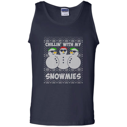 Christmas T-shirt Chillin With My Snowmies Navy