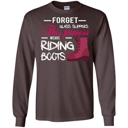 Forget Glass Slippers This Princess Wears Riding Boots Horse Riding T-shirt Dark Chocolate