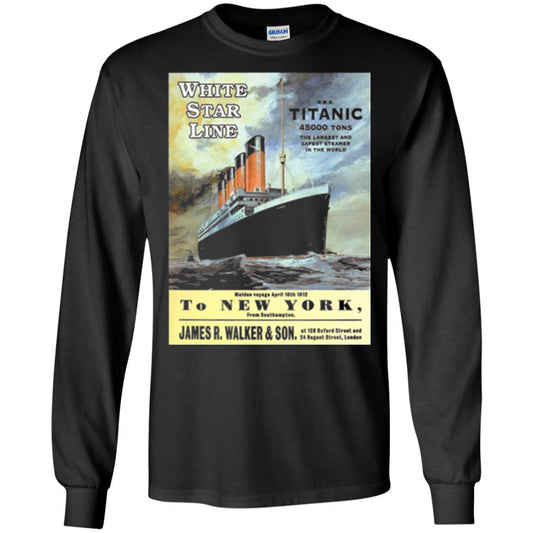 Film T-shirt Sailing Ship Cruise Vintage Poster Black