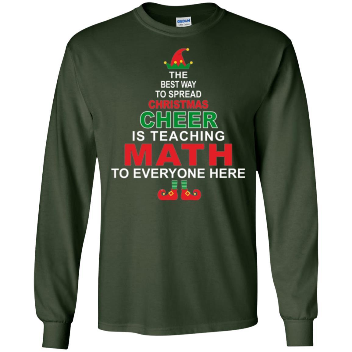 Elf Christmas T-shirt Math Teacher Christmas T-shirt Forest Green