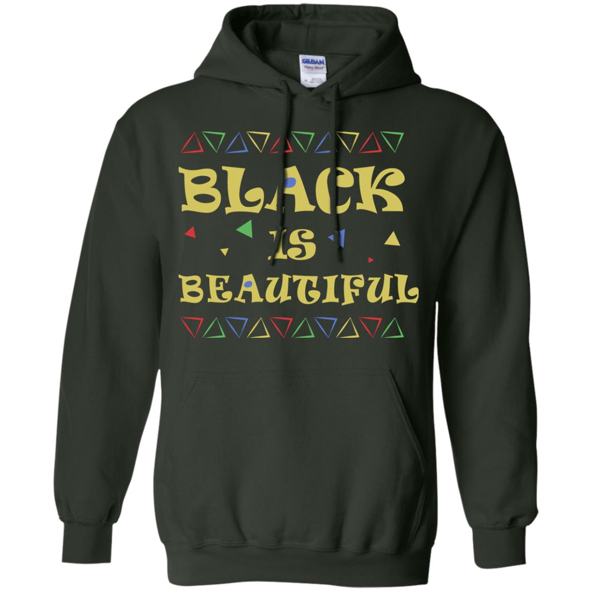 African American T-shirt Black Is Beautiful Forest Green