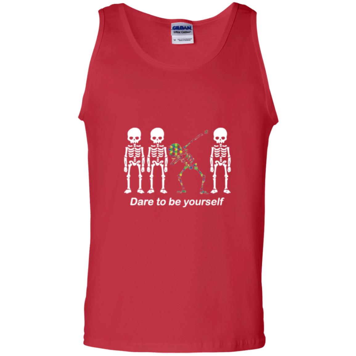 Dabbing T-shirt Dabbing Skeleton Dare To Be Yourself Red