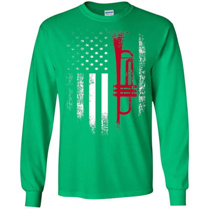 Trumpet Lovers T-shirt American Flag Irish Green